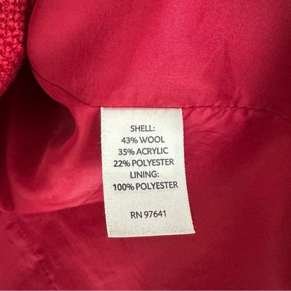 J.Jill Deep Claret Red Wool Blend Textured Blazer | Size - Picture 9 of 14
